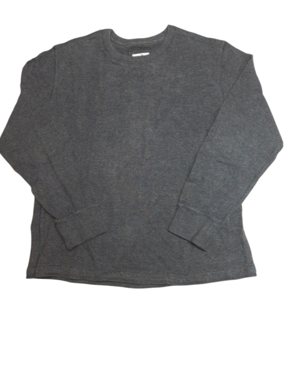 Eddie Bauer Sport Shop Charcoal Thermal Knit Crew Neck Shirt SZ L